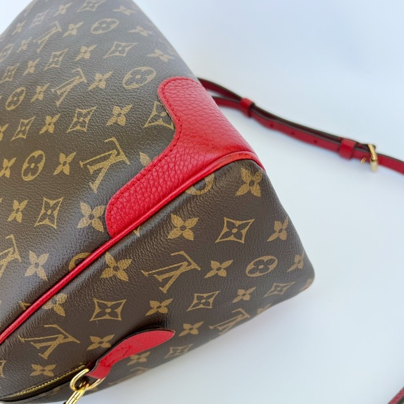 Authentic✅Louis Vuitton Retiro Monogram Red Satchel Duffle Crossbody Canvas - Picture 8 of 14